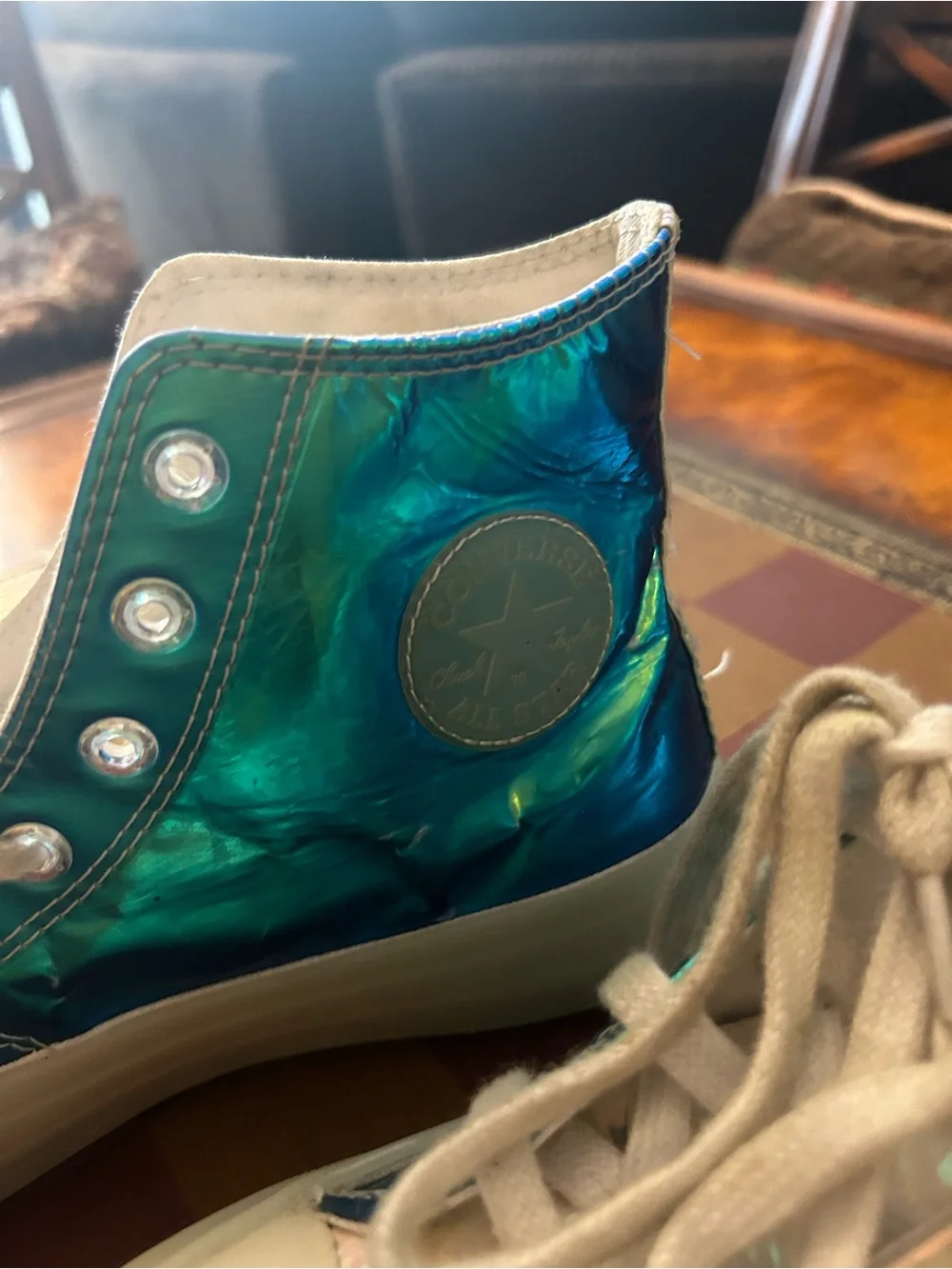 Converse Kids Iridescent High-Top Sneakers - Blue & Pearl